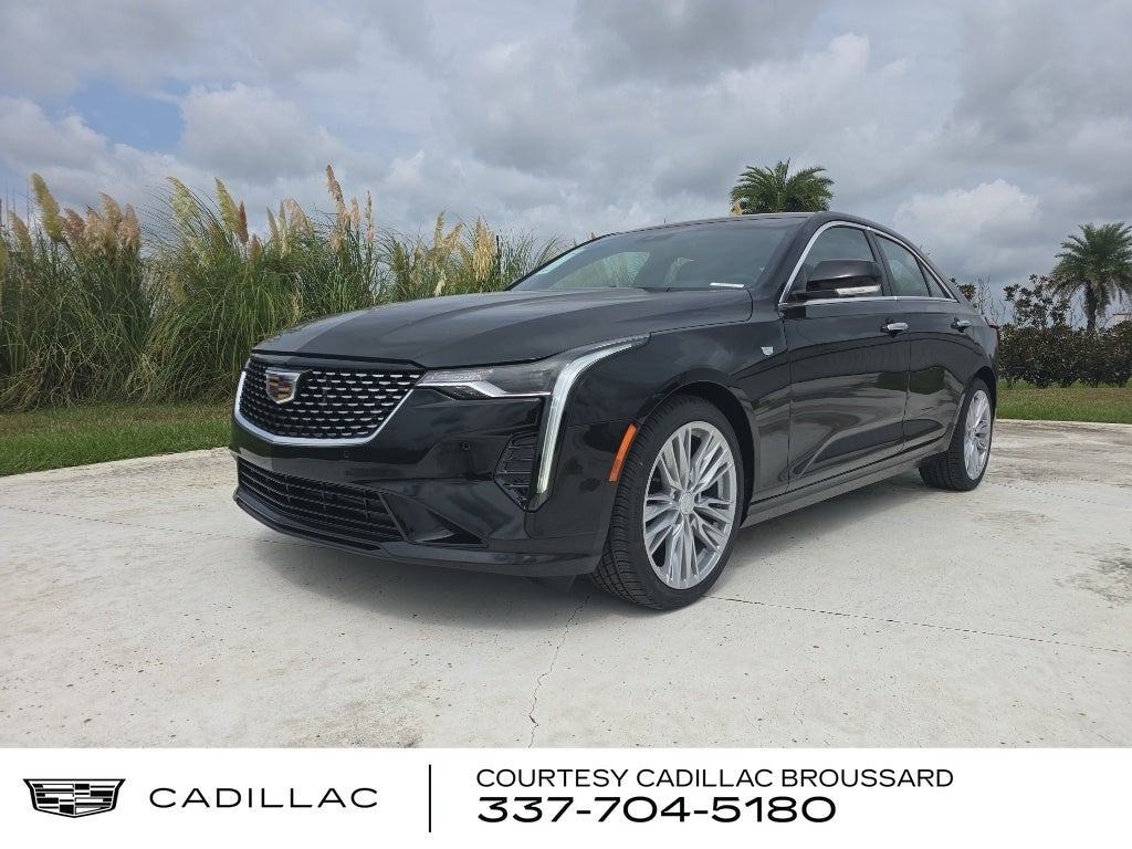 2026 Cadillac CT4 Premium Luxury in Black Raven — front three-quarter view
