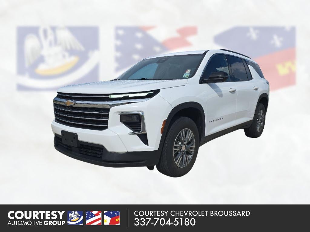 2024 Chevrolet Traverse LT in Summit White — front three-quarter view