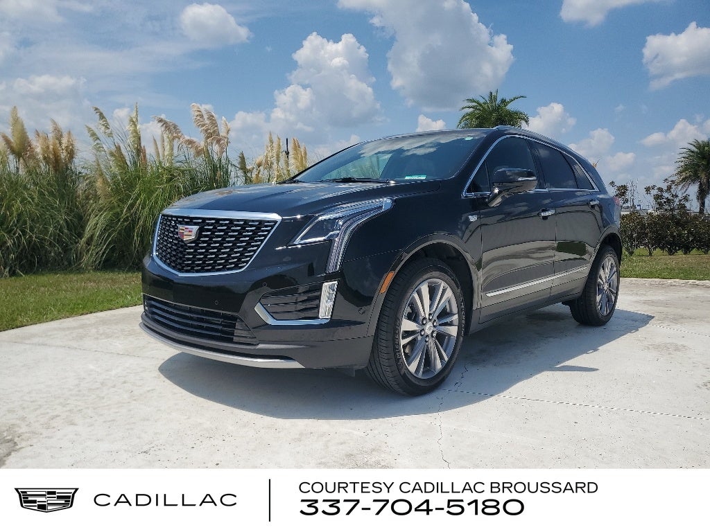2026 Cadillac XT5 Premium Luxury in Stellar Black Metallic — front three-quarter view