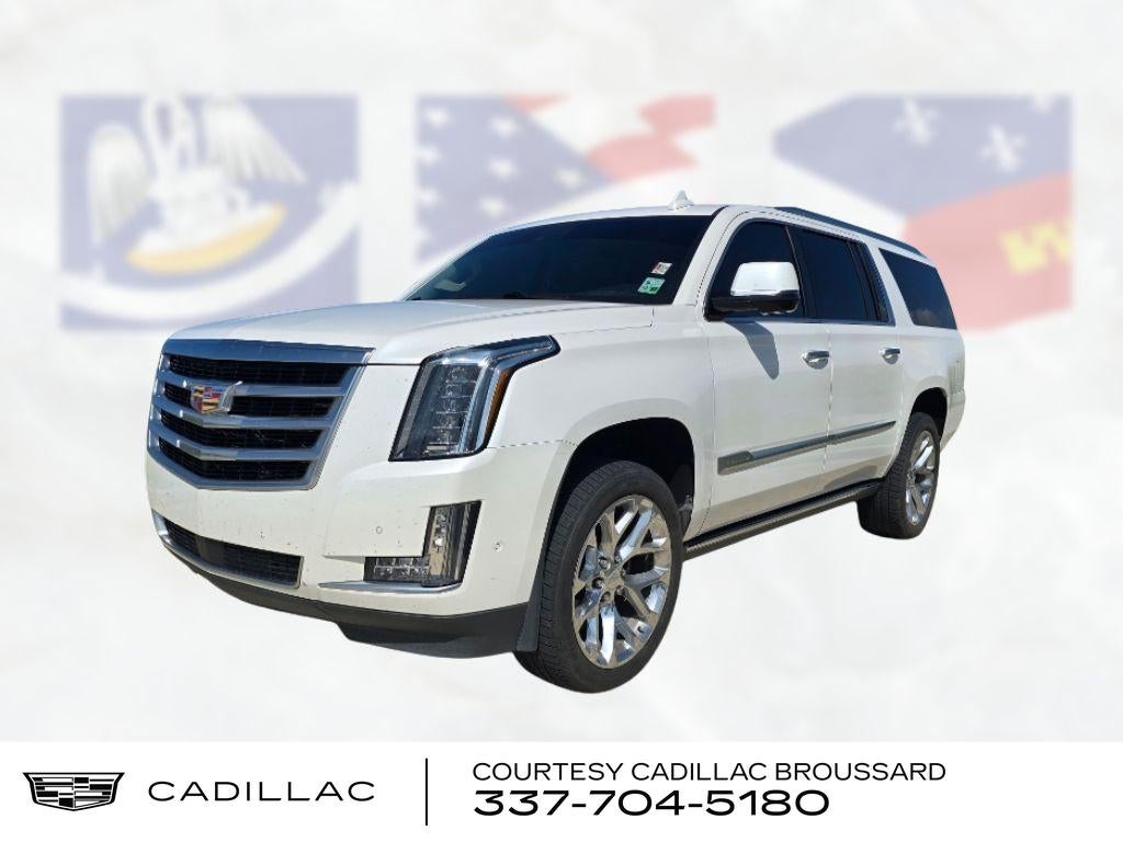 2018 Cadillac Escalade ESV Premium Luxury in Crystal White Tricoat — front three-quarter view