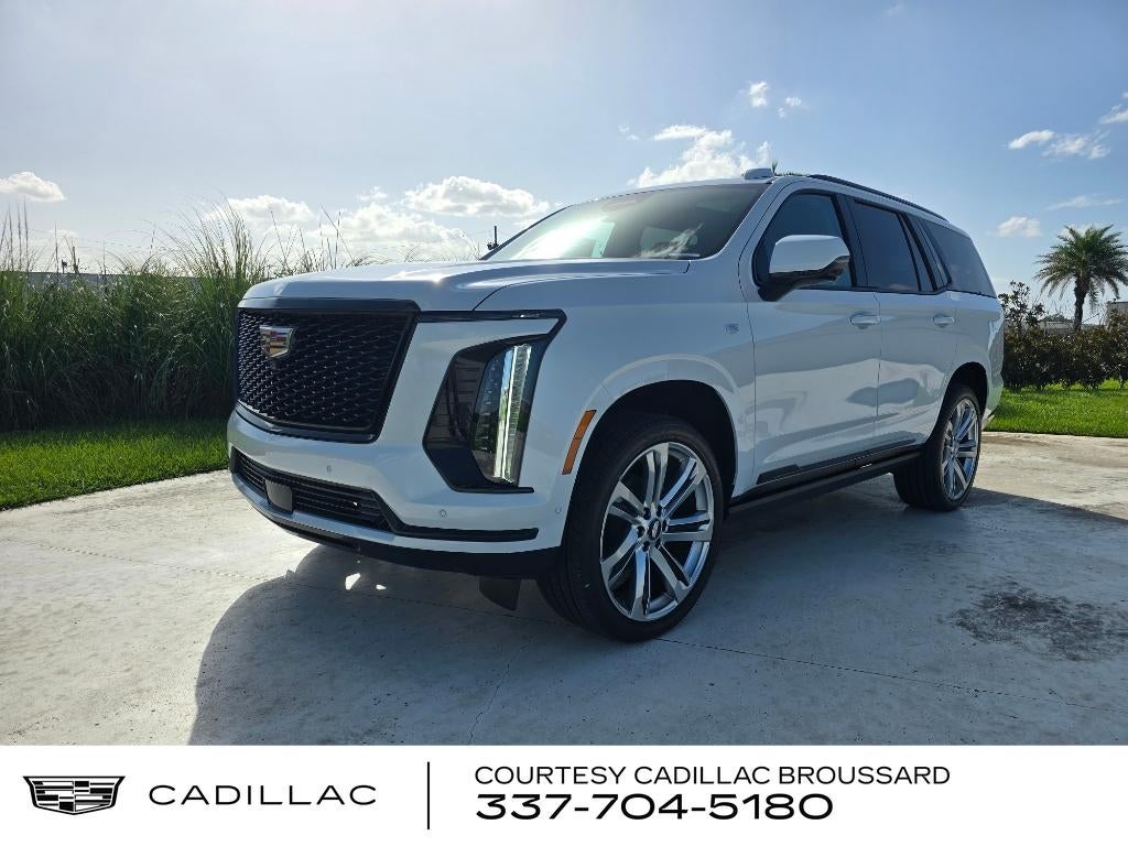 2026 Cadillac Escalade Platinum Sport in Vibrant White Tricoat — front three-quarter view