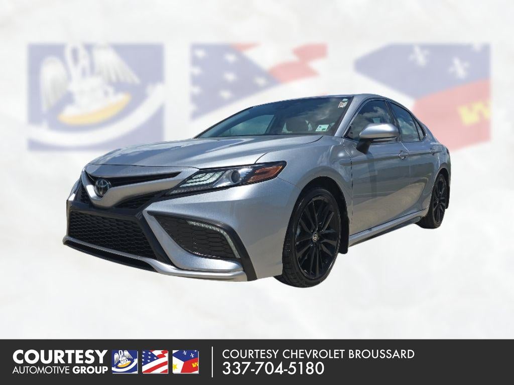 2023 Toyota Camry XSE in Silver — front three-quarter view